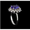 Image 4 : 3.08 ctw Tanzanite and Diamond Ring - 14KT White Gold