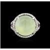 Image 2 : 14KT White Gold 14.74 ctw Green Tourmaline and Diamond Ring