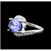 Image 1 : 14KT White Gold 5.13 ctw Tanzanite and Diamond Ring