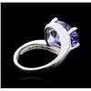 Image 3 : 14KT White Gold 5.13 ctw Tanzanite and Diamond Ring