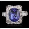 Image 1 : 18KT White Gold 4.13 ctw Tanzanite and Diamond Ring