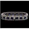 Image 2 : 18KT White Gold 16.40 ctw Sapphire and Diamond Bracelet