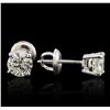Image 2 : 14KT White Gold 1.23 ctw Diamond Solitaire Earrings