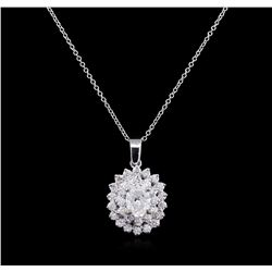 1.65 ctw Diamond Pendant With Chain - 14KT White Gold