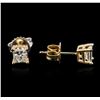 Image 2 : 14KT Yellow Gold 0.87 ctw Diamond Stud Earrings