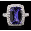 Image 2 : 14KT White Gold 5.95 ctw Tanzanite and Diamond Ring