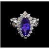 Image 2 : 3.00 ctw Tanzanite and Diamond Ring - 14KT White Gold