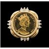 Image 3 : 14KT Yellow Gold 0.52 ctw Diamond and Cubic Zirconia Coin Ensemble