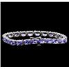Image 2 : 14.86 ctw Tanzanite Bracelet - 14KT White Gold