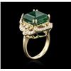 Image 3 : 14KT Yellow Gold 9.30 ctw Emerald and Diamond Ring