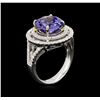Image 3 : 14KT Two-Tone Gold 6.30 ctw Tanzanite and Diamond Ring