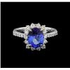 Image 2 : 2.33 ctw Tanzanite and Diamond Ring - 14KT White Gold