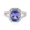 Image 1 : 14KT White Gold 2.24 ctw Tanzanite and Diamond Ring