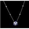 Image 2 : 14KT White Gold 1.44 ctw Tanzanite and Diamond Necklace