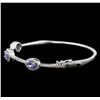 Image 2 : 1.64 ctw Tanzanite and Diamond Bracelet - 14KT White Gold