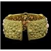 Image 2 : 48.60 ctw Pink Opal, Pink Sapphire and Diamond Bracelet - 18KT Yellow Gold
