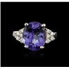 Image 1 : 14KT White Gold 8.25 ctw Tanzanite and Diamond Ring