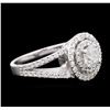 Image 1 : 14KT White Gold 1.12 ctw Diamond Ring