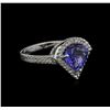 Image 1 : 2.90 ctw Tanzanite and Diamond Ring - 14KT White Gold