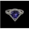 Image 2 : 2.90 ctw Tanzanite and Diamond Ring - 14KT White Gold