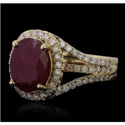 14KT Yellow Gold 5.07 ctw Ruby and Diamond Ring