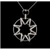 Image 1 : 14KT White Gold 1.10 ctw Diamond Pendant With Chain