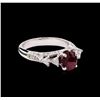 Image 1 : 1.51 ctw Ruby and Diamond Ring - 18KT White Gold