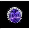 Image 2 : 16.75 ctw Tanzanite and Diamond Ring - 14KT White Gold