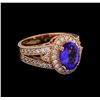 Image 1 : 2.00 ctw Tanzanite and Diamond Ring - 14KT Rose Gold