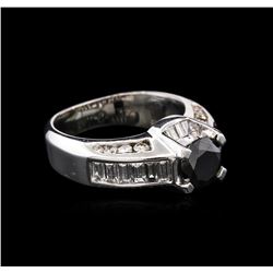 3.71 ctw Fancy Black Diamond Ring - 14KT White Gold
