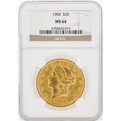 1904 NGC MS64 $20 Liberty Head Double Eagle Gold Coin