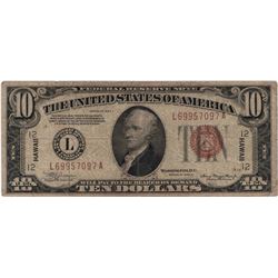 1934 $10 Hawaii Federal Reserve Note Currency