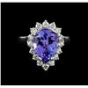 Image 2 : 5.89 ctw Tanzanite and Diamond Ring - 14KT White Gold
