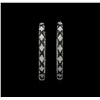 Image 1 : 1.48 ctw Black and White Diamond Earrings - 18KT White Gold