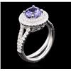 Image 3 : 14KT White Gold 1.43 ctw Tanzanite and Diamond Ring