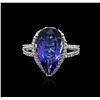 Image 1 : 14KT White Gold 5.36 ctw Tanzanite and Diamond Ring