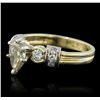 Image 1 : 14KT Yellow Gold 1.38 ctw Pear Cut Diamond Ring