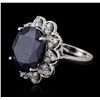 Image 2 : 14KT White Gold 11.61 ctw Sapphire and Diamond Ring