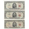 Image 1 : 1963 $5 Red Seal Bill Lot of 3