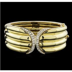 1.00 ctw Diamond Bangle Bracelet - 14KT Two-Tone Gold