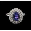 Image 2 : 2.73 ctw Tanzanite and Diamond Ring - 14KT White Gold