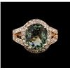 Image 1 : 3.90 ctw Tourmaline and Diamond Ring - 14KT Rose Gold