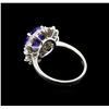 Image 3 : 3.11 ctw Tanzanite and Diamond Ring - 14KT White Gold