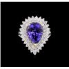 Image 2 : 14KT White and Yellow Gold 6.89 ctw Tanzanite and Diamond Ring