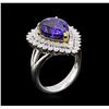 Image 3 : 14KT White and Yellow Gold 6.89 ctw Tanzanite and Diamond Ring