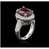 Image 3 : 14KT White Gold 7.90 ctw Ruby and Diamond Ring