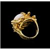 Image 3 : 8.31 ctw Jade and Amethyst Ring - 14KT Yellow Gold