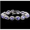 Image 1 : 14KT White Gold 16.45 ctw Tanzanite and Diamond Bracelet