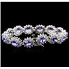Image 2 : 14KT White Gold 16.45 ctw Tanzanite and Diamond Bracelet