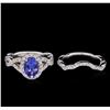 Image 2 : 14KT White Gold 1.44 ctw Tanzanite and Diamond Ring